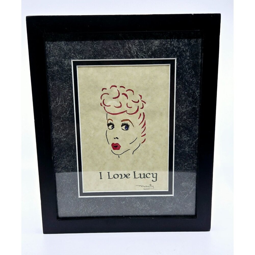 I Love Lucy Sketch by local Artist framed, matted
